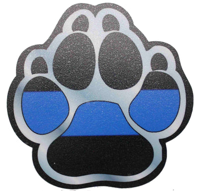 Black Paw with Blue Line Sticker